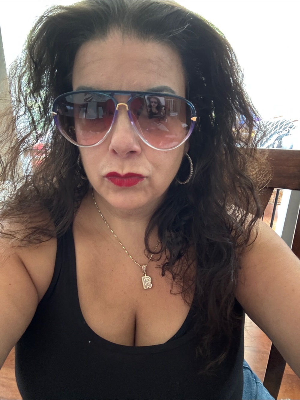 Gradient Blue-to-Purple Oversized Women's Sunglasses